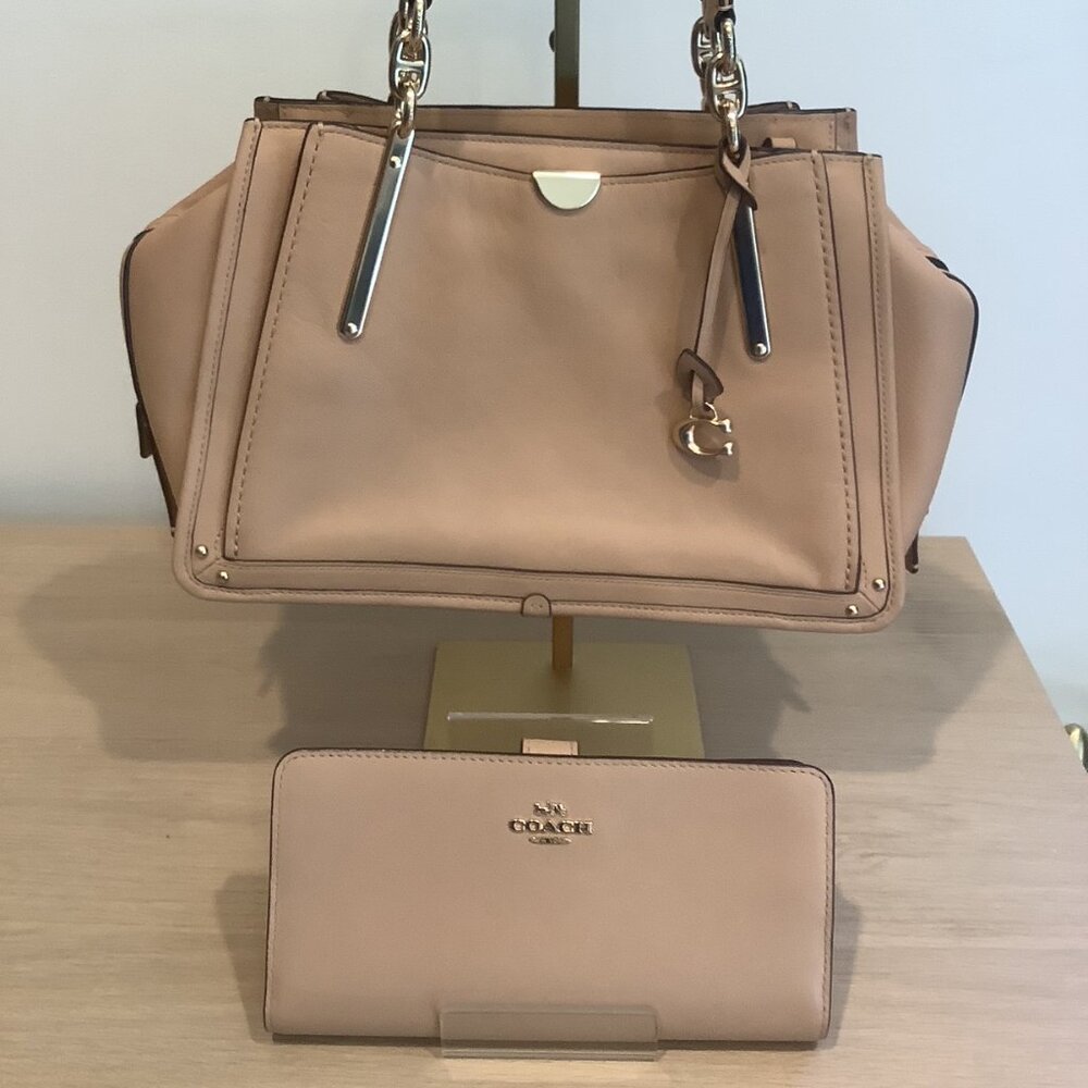 Coach Pink Handbag and Wallet Set